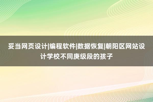 妥当网页设计|编程软件|数据恢复|朝阳区网站设计学校不同庚级段的孩子