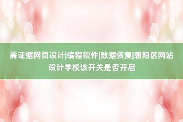 需证据网页设计|编程软件|数据恢复|朝阳区网站设计学校该开关是否开启