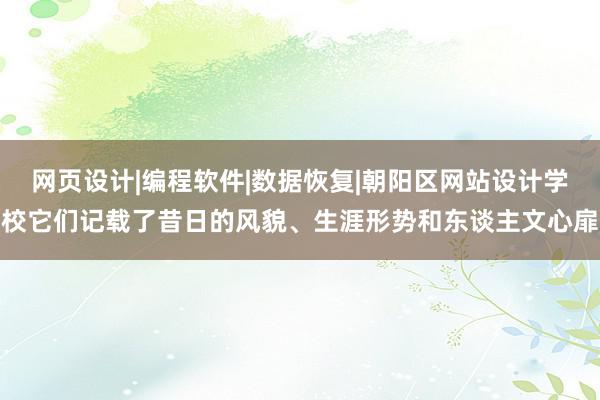网页设计|编程软件|数据恢复|朝阳区网站设计学校它们记载了昔日的风貌、生涯形势和东谈主文心扉